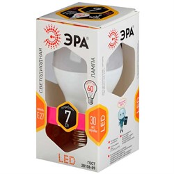 Лампа светодиодная  ЭРА LED smd A55-7w-827-E27 2700К - фото 44489