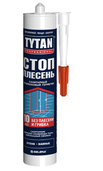 Герметик TYTAN Prof Стоп плесень силиконовый санитарный нейтральный прозрачный 280 мл(12in) - фото 44629