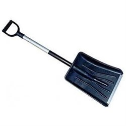 Снеговая лопата МЕТЕЛЬ-АВТО пластмассовая с оц.планкой 365х280мм,ф32 с ал/ч и V-ручкой - фото 52144