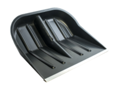 Снеговая лопата МЕТЕЛЬ №2  пластмассовая с оц. Планкой 410х360мм из морозостойкого пластика ф32 - фото 52147