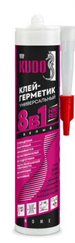 Клей-герметик KUDO HOME KBK-561 универсальный 8в1 на основе гибридных полимеров,белый, 280 мл(12шт) - фото 52178