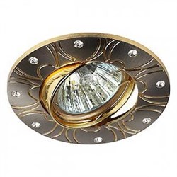 Светильник KL44A SN/G ЭРА литой пов. со стразами MR16,12V/220V, 50W сатин никель/золото - фото 52186