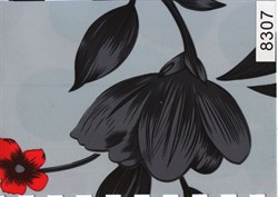 8307 D&B 45 см/8 м красные цветы на сером - фото 52197