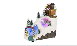 Светодиодная новогодняя фигура ЭРА EFIS-S06 композиция Лыжня мультиколор 3*АА 22*14*22 см - фото 52341