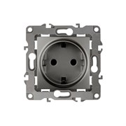 12-2101-03 ЭРА Розетка 2P+E Schuko,16АХ-250В, Эра12, алюминий (одноместная с заземлением)