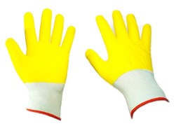 Перчатки с 1-м обливом желтый, зеленый, красные