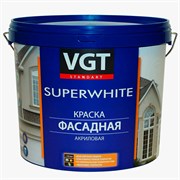 Краска VGT Супербелая фасадная, база А (автоколерование) ВД-АК-1180, 2,5кг (4шт)