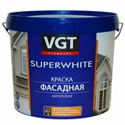 Краска VGT Супербелая фасадная, база А (автоколерование) ВД-АК-1180, 6кг