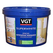 Краска VGT Супербелая интерьерная моющаяся, база А (автоколерование) ВД-АК-1180, 2,5кг (4шт)