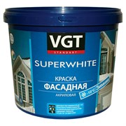 Краска VGT Супербелая фасадная  ЗИМНЯЯ  ВД-АК-1180, 15кг, (наносится до -10)