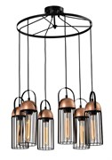 5062-206 Rivoli Подвес Anemon PR6 Черный/медь 6хE27 40W (12)