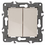 14-1104-02 ЭРА Выключатель двойной, 10АХ-250В, IP20, Эра Elegance, сл.кость Под заказ