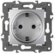 14-2101-03 ЭРА Розетка 2P+E Schuko, 16A-250В, IP20, Эра Elegance, алюминий  Под заказ