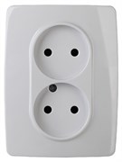 12-2107-01 ЭРА Розетка 2Х2P,16А-250В, Эра12, белый (двухместная)