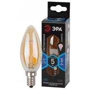 Лампа светодиодная  ЭРА F-LED B35-5w-840-E14 gold ЭРА (филамент, свеча золот, 5Вт, нетр, E14)