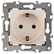 12-2101-02 ЭРА Розетка 2P+E Schuko,16АХ-250В, Эра12, слоновая кость (одноместная с заземлением)