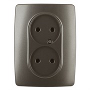 12-2107-13 ЭРА Розетка 2X2P, 16A-250В, IP20, Эра12, бронза