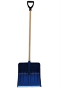 Снеговая лопата МЕТЕЛЬ №3 пластмассовая с ал.планкой 410х400мм,ф32 с д/ч и V-ручкой