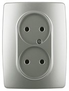 12-2107-15 ЭРА Розетка 2X2P,16A-250В, IP20, Эра12, перламутр