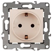12-2102-02 ЭРА Розетка 2P+E Schuko со шторками,16АХ-250В, Эра12, слон. кость  Под заказ