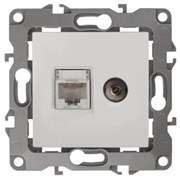 12-3110-01 ЭРА Розетка комбинированная RJ45+ TV, IP 20, Эра12, белый Под заказ