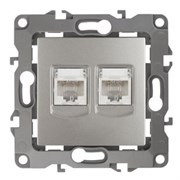 12-3108-15 ЭРА Розетка информационная двойная 2хRJ45, IP20, Эра12 перламутр