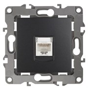 12-3107-05 ЭРА Розетка информационная RJ45, Эра12, антрацит