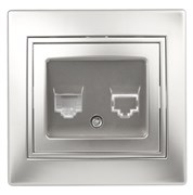 1-303-03  Intro Розетка информационная RJ45, IP20, СУ, Plano, алюминий Под заказ