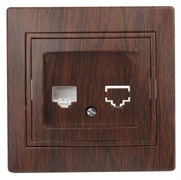 1-303-10  Intro Розетка информационная RJ45, IP20, СУ, Plano, венге Под заказ