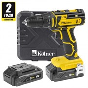 Дрель-шуруповерт аккумуляторная KOLNER KCD 16-2LC 2 АКБ