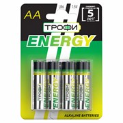 Элемент питания Трофи LR06-4BL ENERGY Alkaline (АА, пальчиковые) (4шт/уп)