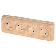2-207-11 Intro Розетка 4х2Р 16А-250В, IP20, ОУ, Quadro, сосна
