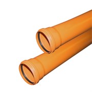 Труба ф160 с раструбом L=2 м для наружной канализации толщ.стенки 4.9 (2шт) рыжая VALFEX
