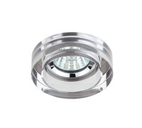 Светильник DK 38 CH/SL ЭРА декор кругл  толст.стекло. MR16,12V/220V.50W, хром/зеркальный
