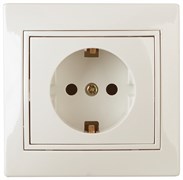 1-202-02 Intro Розетка 2P+E Schuko, 16А-250В, IP20, СУ, Plano, сл.кость (10/200/2000)