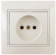 1-201-02 Intro Розетка 2P, 16А-250В, IP20, СУ, Plano, сл.кость (10/200/2400) Под заказ
