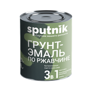 Грунт-эмаль по ржавчине 3 в1 СПУТНИК черная 0,9кг (14шт)