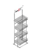 Стойка рекламная монтажная пена и герметик Kudo,555х450х2000полки,металл,серый