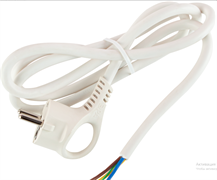 U-3x1,5-1,5m-W  Шнур сетевой с вилкой ЭРА с заземлением 1,5м ПВС 3x1,5мм2 белый