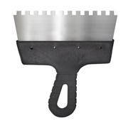 Шпатель зубчатый 200мм зуб10мм, нерж. сталь фасадный БИБЕР(30шт/уп)