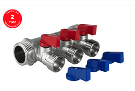Коллектор с отсекающими кранами 1 х 2 выхода 3/4  под «ЕВРОКОНУС» нар. VALFEX (30/2) К ПОД ЗАКАЗ