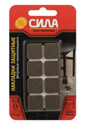 Накладки СИЛА SFELT-22х22 защитные фетровые самоклеящиеся квадратные 22х22 мм 24 шт.