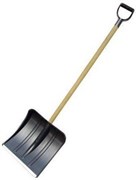 Снеговая лопата МЕТЕЛЬ №1 пластмассовая  с оц.планкой 380х365мм,ф32 с д/ч в/с и V-ручкой