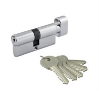 Цилиндр замка личинка НОРА-М STD Al ЛВ с вертушкой - хром - ЛВ-60 (30-30)