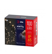 Гирлянда  ERAPS-WK10 ЭРА нить уличная белый каучук 10 м желтая 100 LED