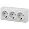 11-2208-01 ЭРА Розетка 3х2P+E Schuko,16АХ-250В, ОУ, Эра Эксперт, белый (трехместная с заземлением) - фото 27996