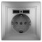 1-410-03 Intro Розетка+USB, IP20, СУ, Plano, алюминий Под заказ - фото 28132