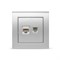 Розетка компьютерная+телефонная  UNIVersal  Бриллиант  с/у,1А,RJ45,RJ12,серебро(евросло, - фото 28256