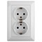 4-205-01 Intro Розетка 2X2P+E Schuko, 16А-250В, СУ, Solo, белый - фото 28336