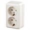 2-204-02 Intro Розетка 2х2P+E Schuko, 16А-250В, IP20, ОУ, Quadro, сл.кость (10/100/1800) Под заказ - фото 29272